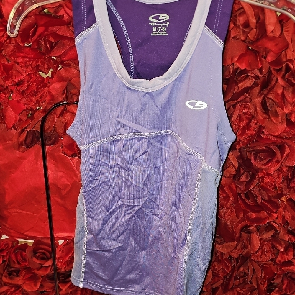 Champion Girls Purple Athletic Tank Top Size Medium 7/8